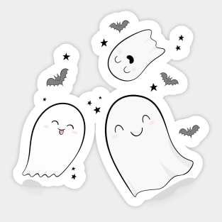 Cute Ghosts and Bats Sticker